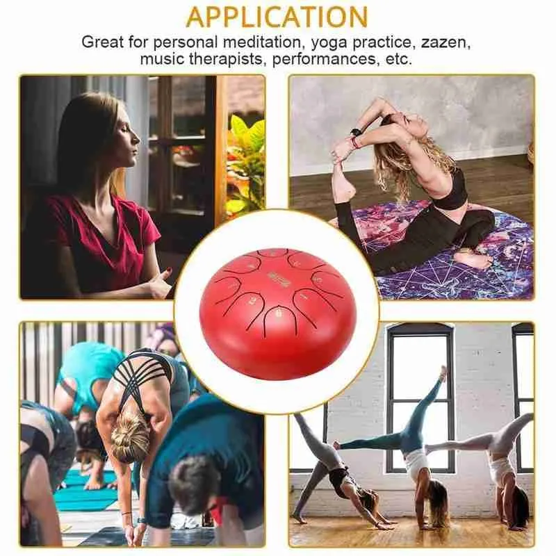 

8 Tone Steel Tongue Drum Percussion Instrument With Drumsticks 6 Inch Mini Ethereal Drum Can Produce A Clean Buddha-Like Sound