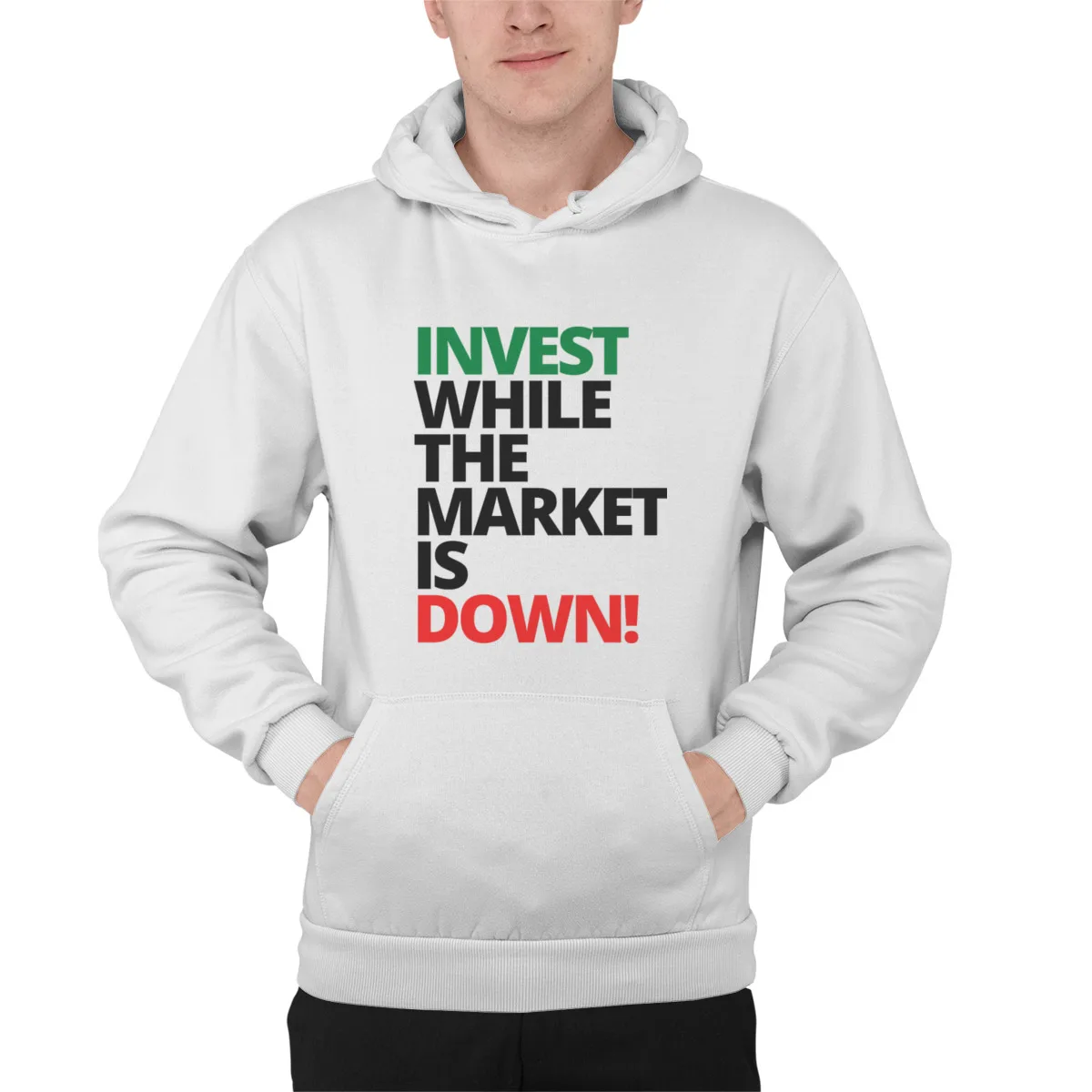 

Men's Hoodie INVEST WHILE THE MARKET IS DOWN Unique TextPrint Unisex Punk long Sleeve winter Sweat Capuche 41199