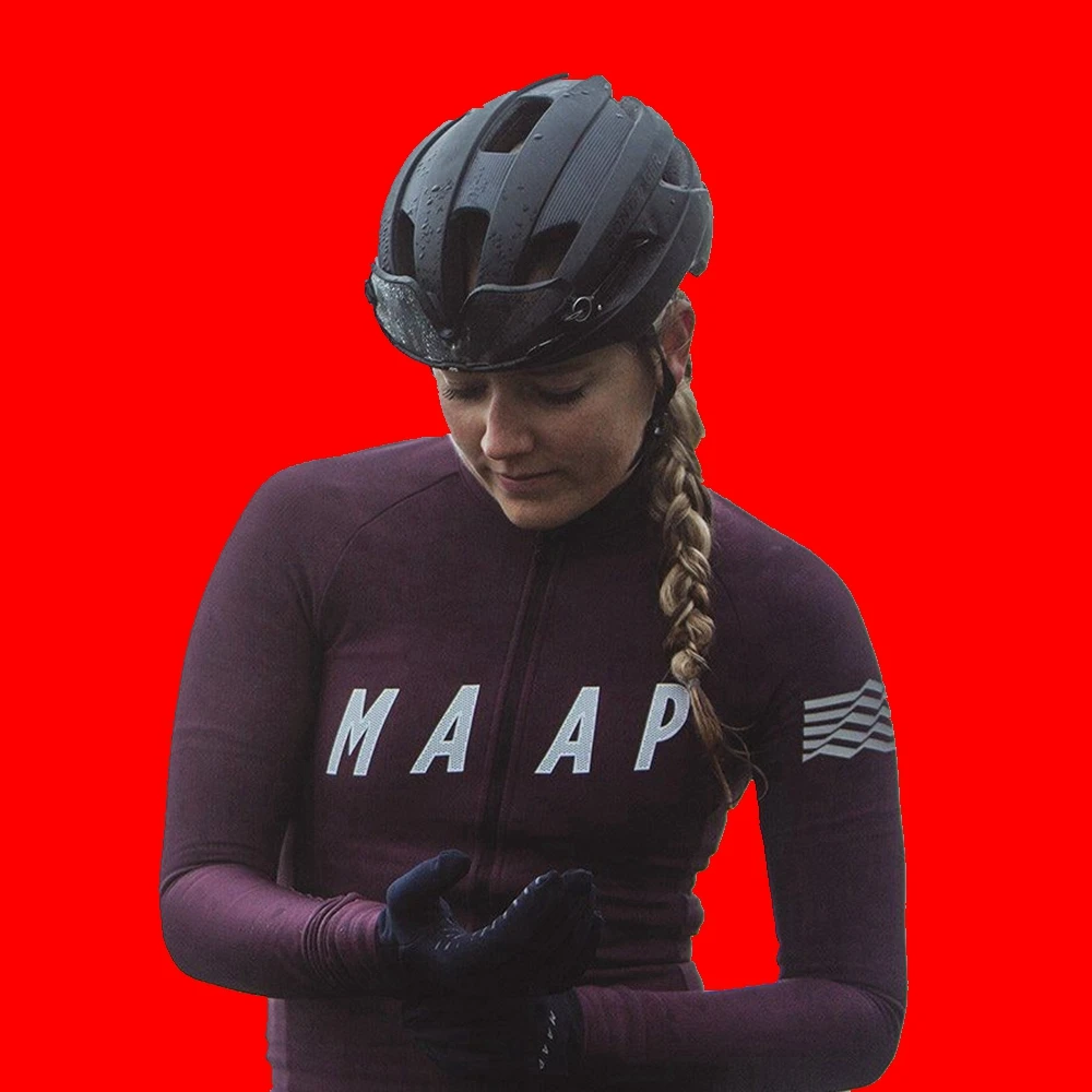 

2021 Women Team Pro Cycling Jersey Female Long Sleeve Bicycle Riding Tops Maap Pure Color High Quality MTB Ride Shirt Collection