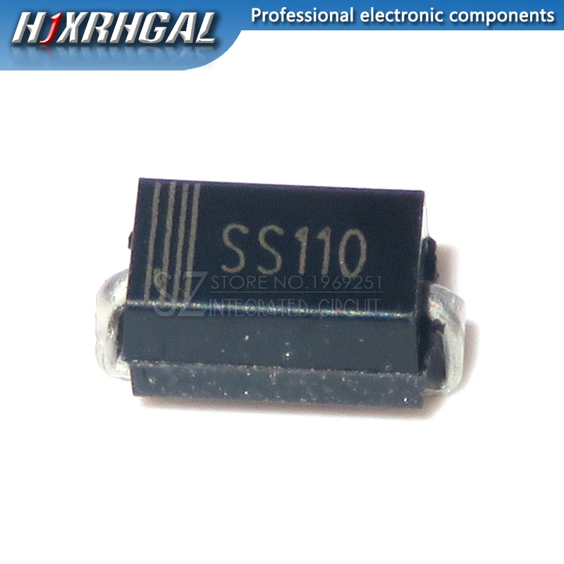 1 шт. SS110 SR1100 SMD диод с барьером Шоттки выпрямитель SMA 1A 100V|Интегральные схемы| |