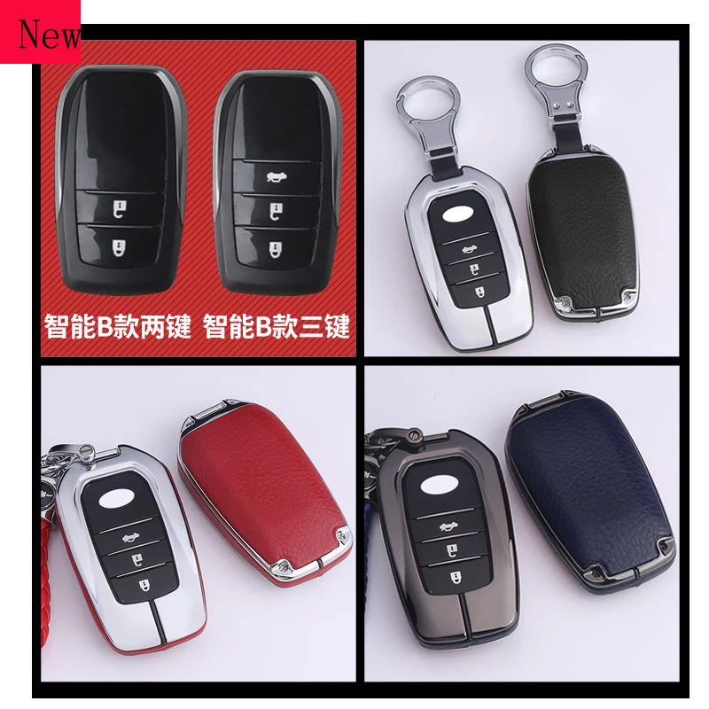 

High-Quality Galvanized Alloy Car Smart Key Case Cover Fob for Toyota Corolla Levin Double Engine Izoa Highlander Crown