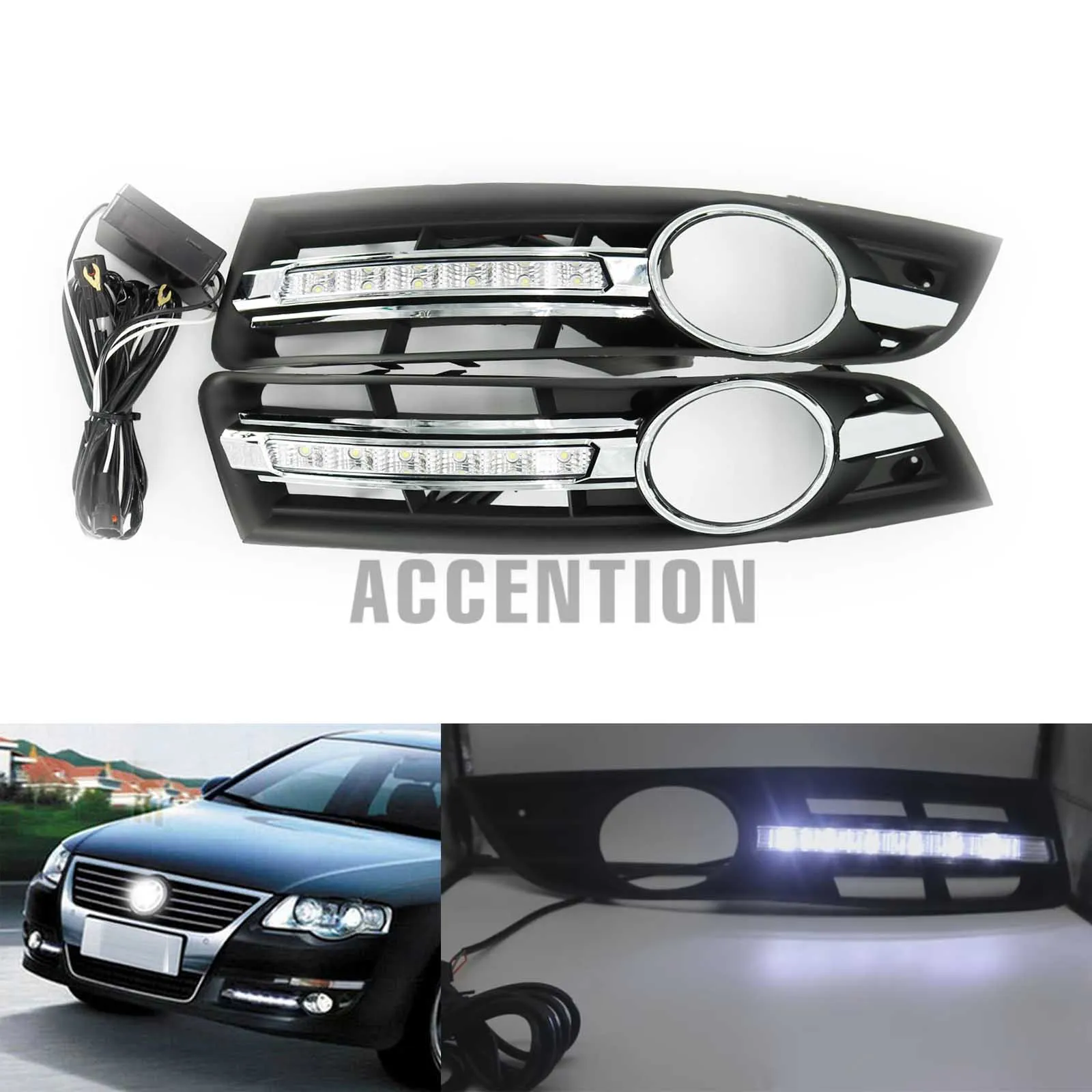 Для VW Passat B6 2006 2007 2008 2009 2010 2011 светодиодный фары DRL Габаритные огни