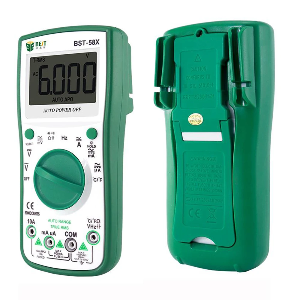 Портативный цифровой мультиметр Амперметр переменного/постоянного тока