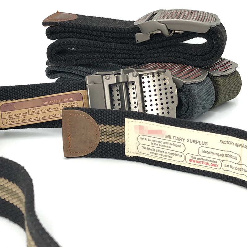 

Red Dot Decorative Hollow Design Buckle Head Outdoor Sports And Leisure Buckle Smooth Canvas Belt