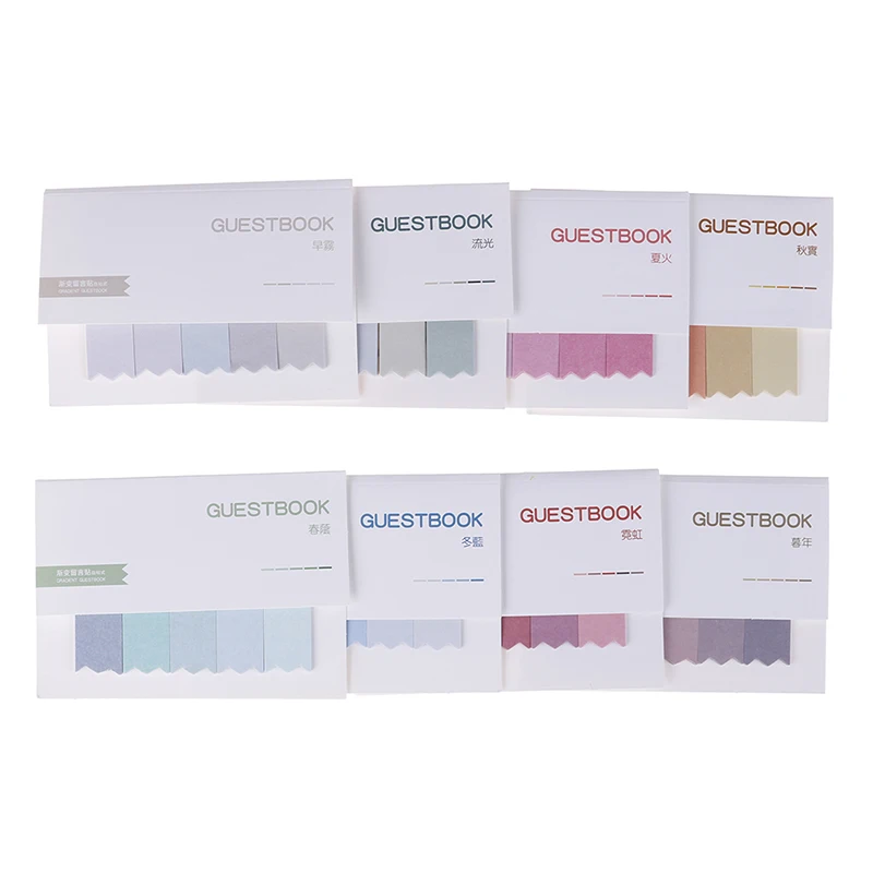 

Water Color Rainbaw Memo Sticker Label Self-adhesive Sticky Notes Memo Pads Bookmark Index Stickers Stationery Office Supplies