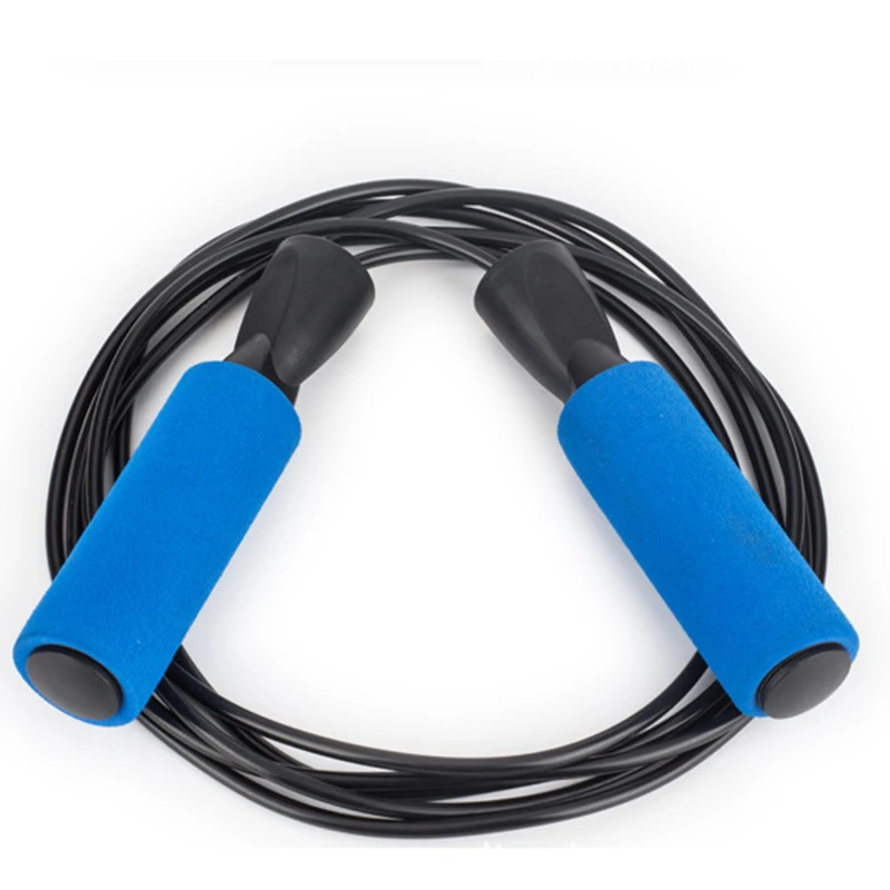 Регулируемая Скакалка для фитнеса мужчин и женщин кроссфита из ПВХ черного