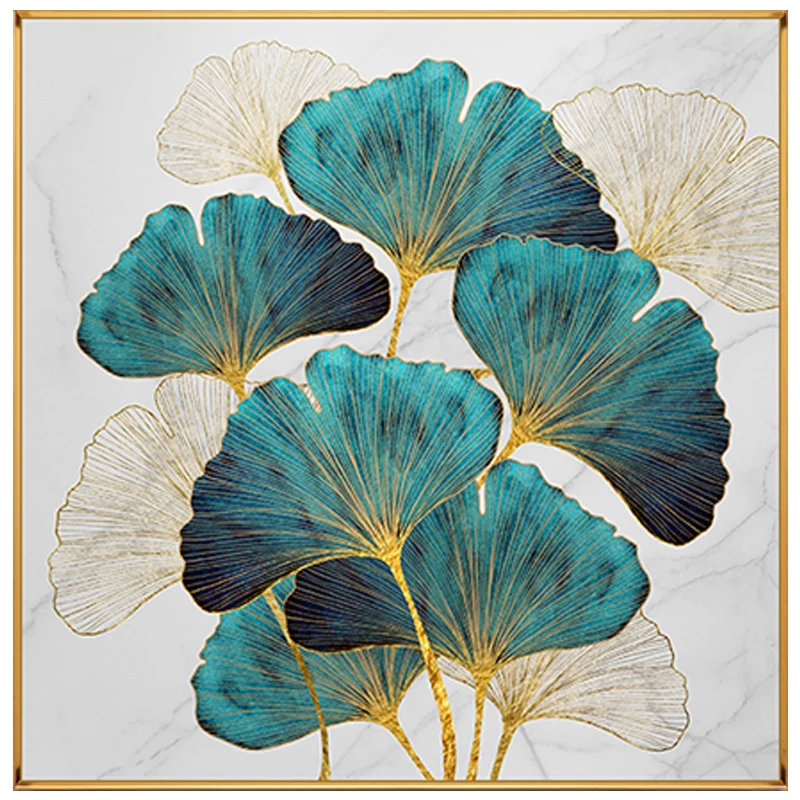 

Modern simple blue gingko leaf diamond painting full of diamond embroidery on porch, diamond embroidery on square, northern