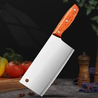 chinese handmade kitchen knife 3cr13 stainless steel knife professional full tang pakawood handle cleaver meat fish steak beef