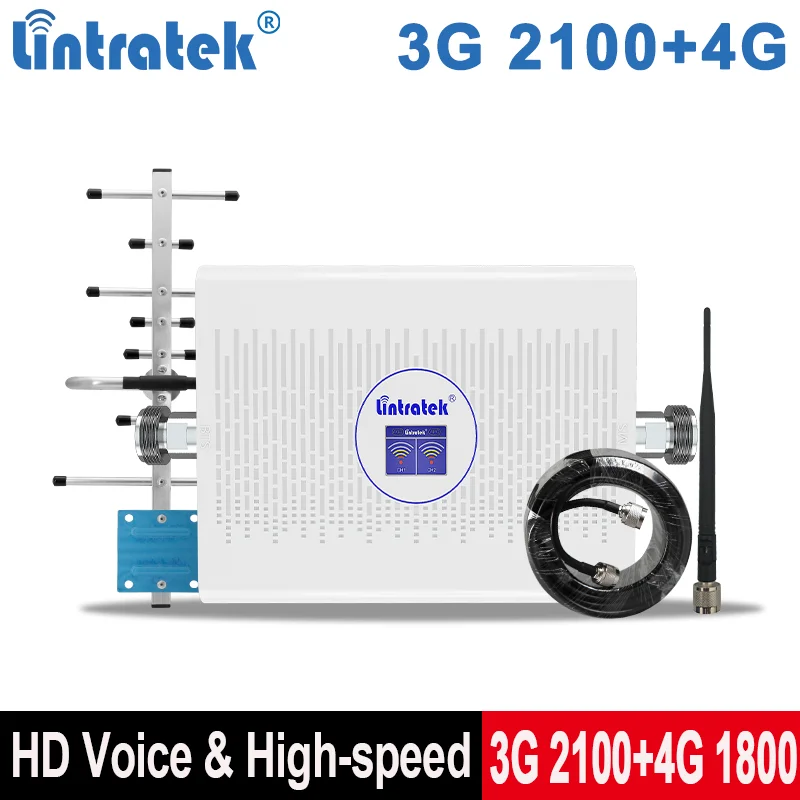 Усилитель целлюлярного сигнала Lintratek 3G 4G 1800 2100 WCDMA Интернет ретранслятор антенна