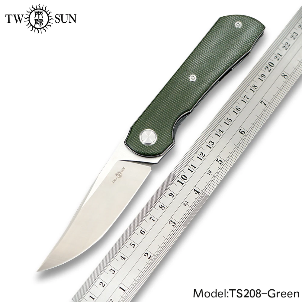 

TWOSUN Knives D2 Blade Folding Pocket Knife Tactical Knife Survival Hunting Knives Camping Outdoor Tool EDC Fast Open G10 TS208