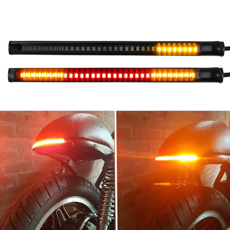 Barra de luz LED para motocicleta, luces de freno traseras, señal de giro, piezas para camión, coche, motocicleta, señal de parada