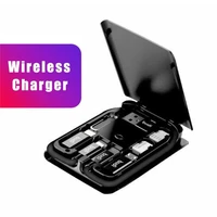 budi universal smart adapter card storage box 15w budi wireless charger for iphone xiaomi travel portable storage bag