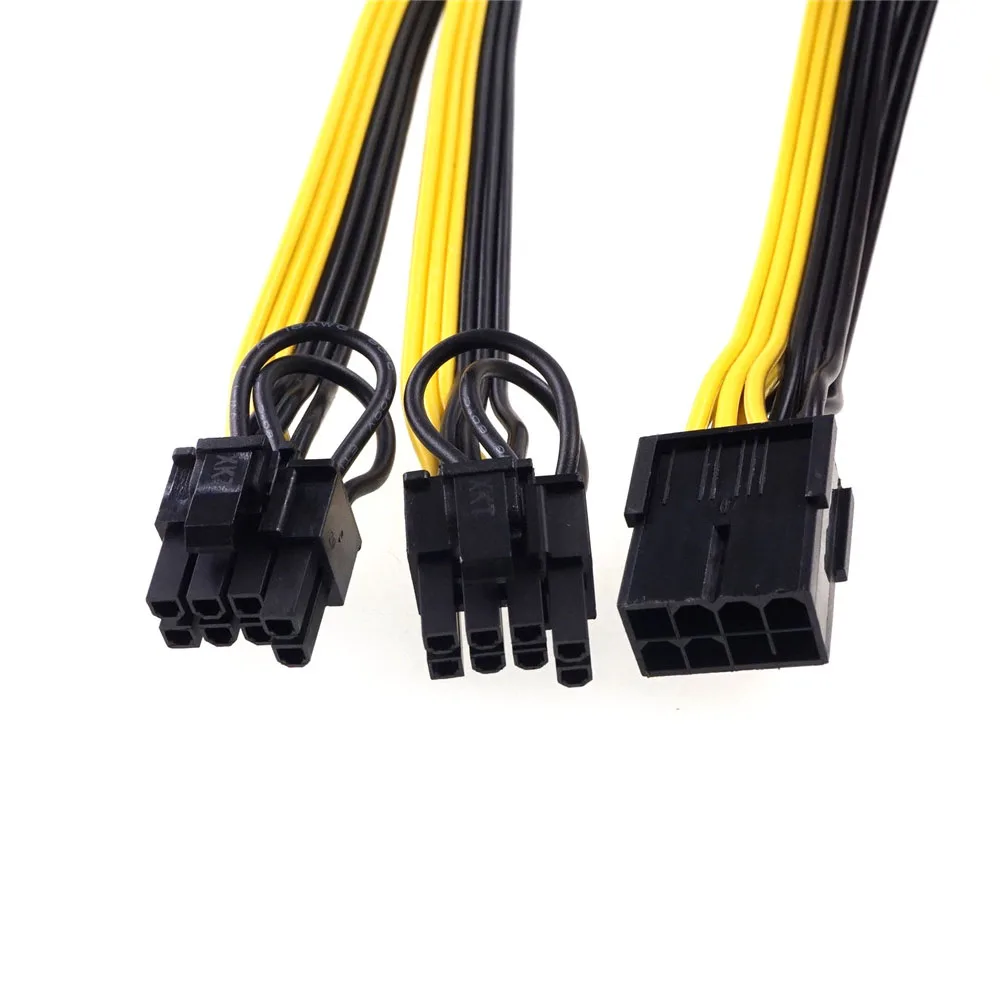 100 шт. GPU PCI-E PCIE 8 P разъем к двойному Pin 6 + 2 p видеокарта кабель адаптера питания 18AWG