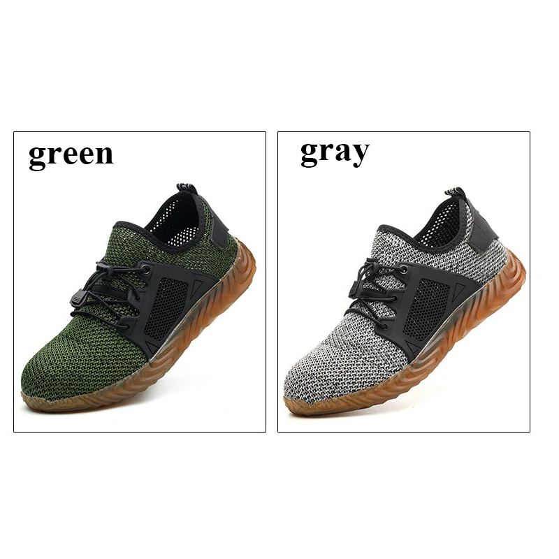 

Men Breathable Steel Toe Cap Work Safety Shoes Women Mesh Outdoor Anti-slip Puncture Proof Construction Safety Boots SIZE 36-47