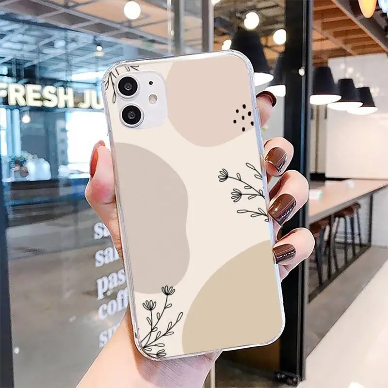 

Retro Oil Painting Art Flower Leaves Phone Case For Clear-Iphone 5 5s se 6 6s 7 8 11 12 X Xs Xr Pro Plus Max Mini Cover