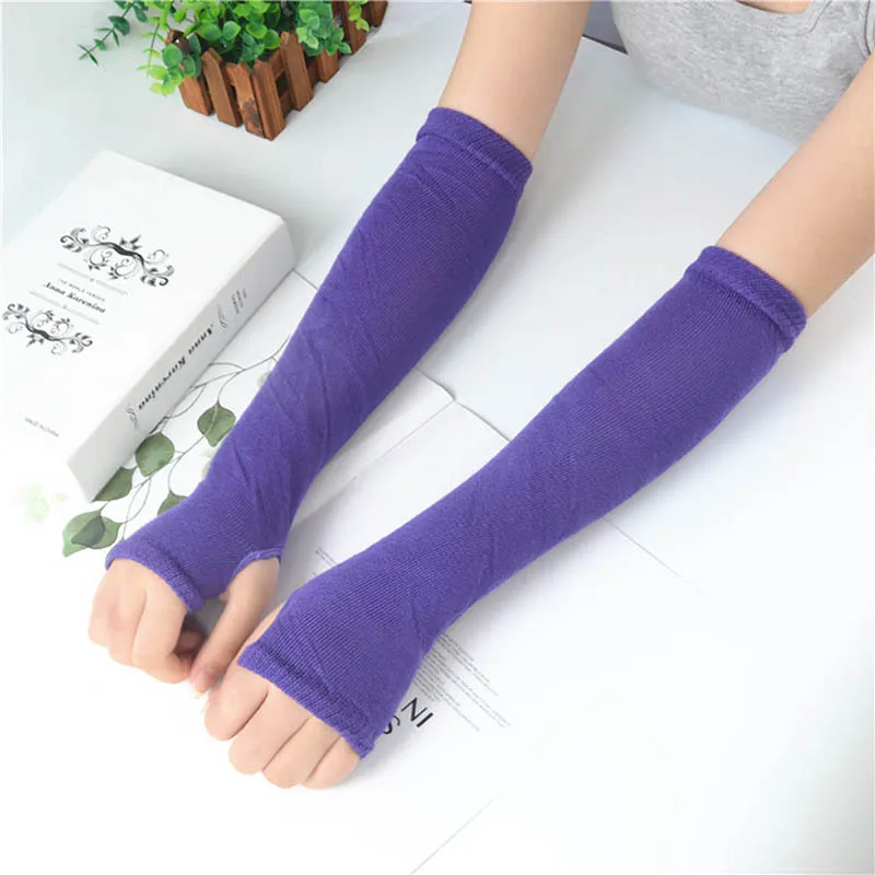 Calymel модные зимние длинные шерстяные перчатки без пальцев вязаные гетры для рук