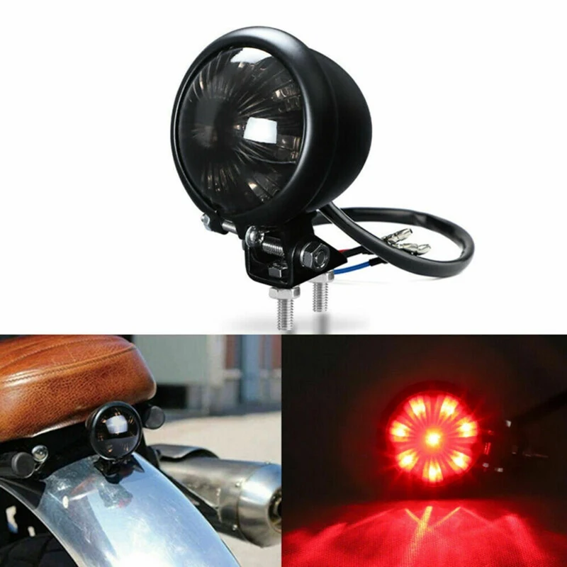 

Motorcycle Red LED 12V Adjustable Cafe Racer Rear Tail Light Brake Taillight Stop Light Lamp For Bobber