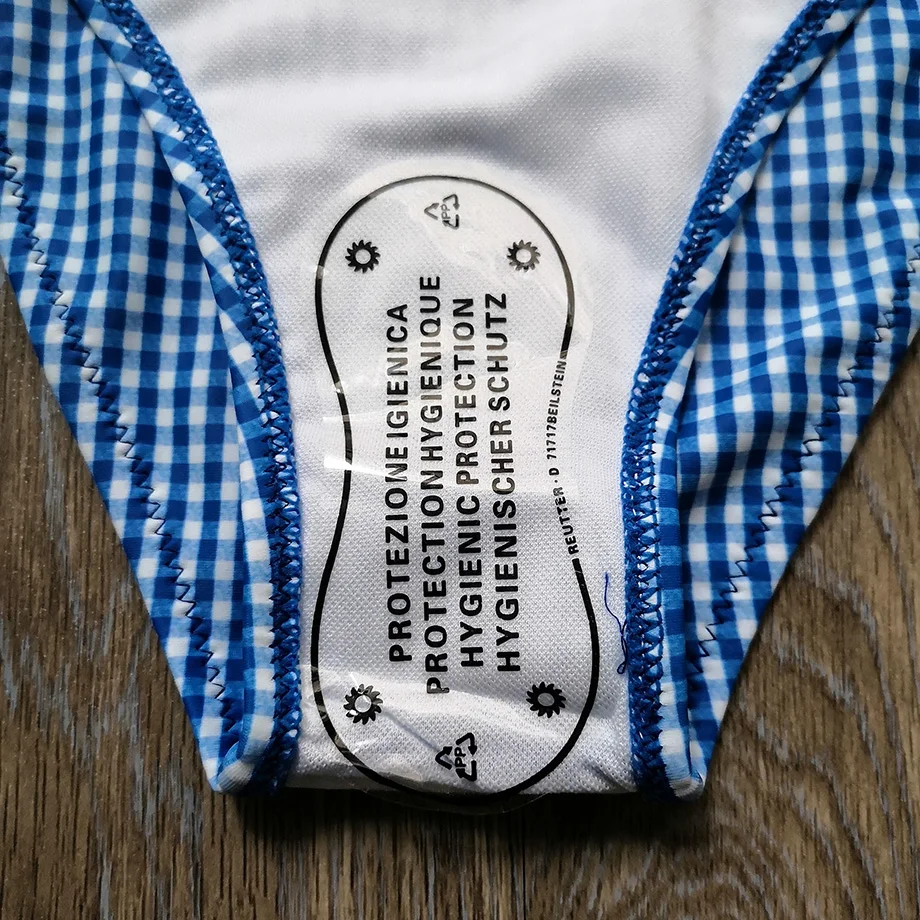 Детский купальник с кисточками для девочек комплект бикини в клетку из двух