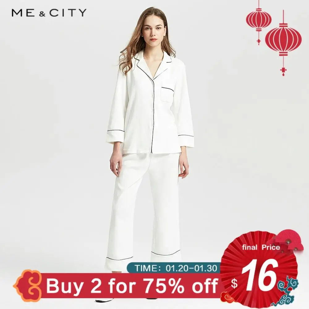 Me &amp City Женский пижамный комплект женские пижамы в полоску женский теплый