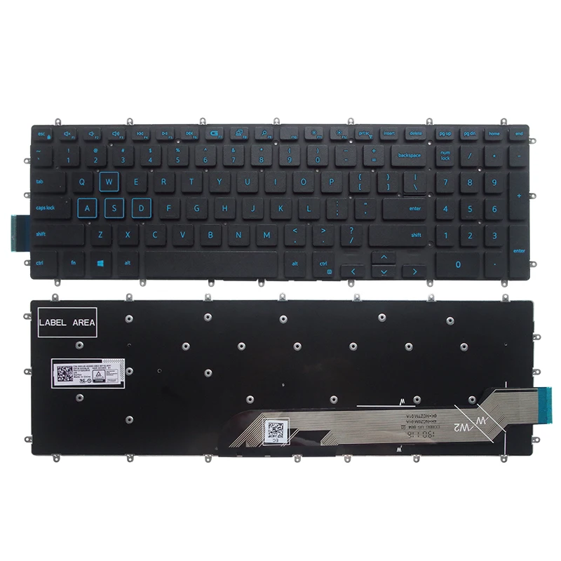 new us laptop keyboard for dell inspiron 15 5565 5567 5568 gaming 17 5765 5767 keyboard layout bluewhitered backlit free global shipping
