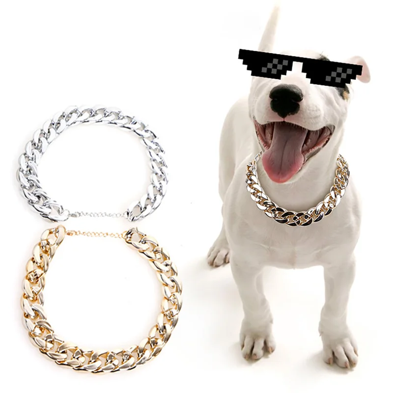 

Teddy Pug Dog Bully Gold Chain Small and Medium-sized Dog Collar Pet Necklace Jewelry Accessories Pet Products J6C4249