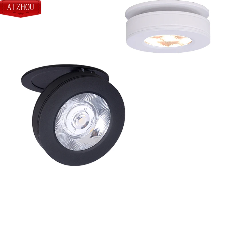 LED embedded ceiling slim down lamp,Foldable and 360 degree rotatable built in COB Spot light Recessed Downlight 3W/5W/7W/12W