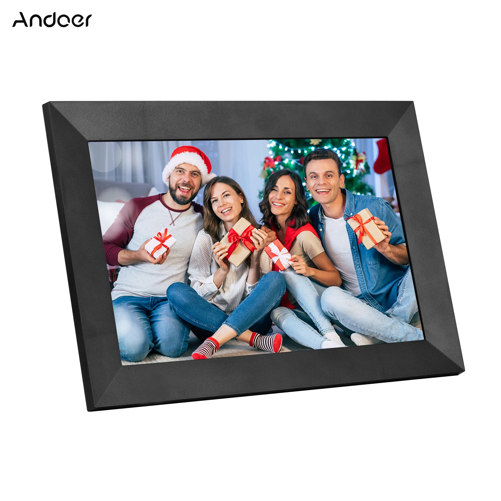 

Умная Wi-Fi фоторамка Andoer 10,1 дюйма, цифровая фоторамка, HD IPS сенсорный экран 1280*800 фото 1080P видео 16 Гб памяти