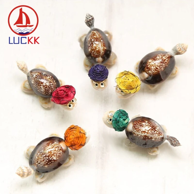LUCKK Mediterranean Style Cute Sea Turtle Figurine Shell Creative Key Chains Bag Ring Miniature Marine Crafts Gifts Souvenir | Дом и сад