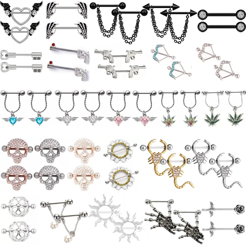 Пирсинг для соска в стиле панк пирсинг пирсинга сосков кольцо масса тела 2 шт. |
