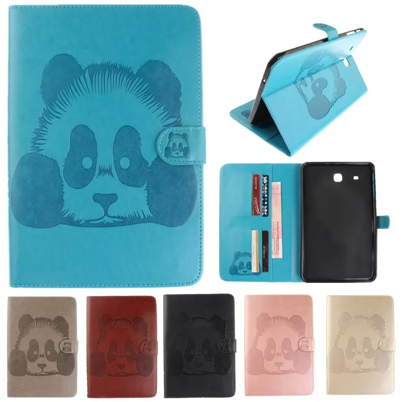 Новинка 2017 чехол из искусственной кожи с 3D рисунком панды для Samsung Galaxy Tab E 9. 0 T560 T561