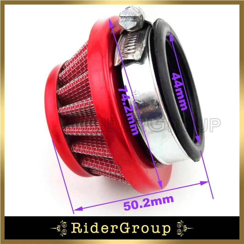 Красный 44 мм воздушный фильтр Clearner для китайского производства 47cc 49cc карбюратор