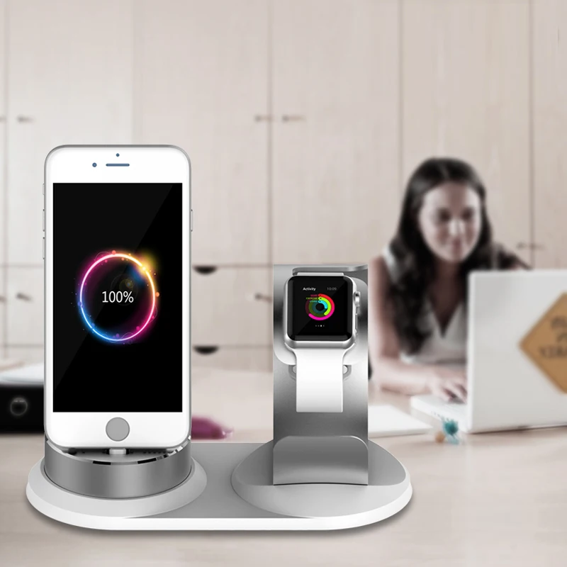 Adjustable Desk charge phone Holder For Apple watch stand table Charging Dock Station base for iPhone 8 Charger support | Мобильные