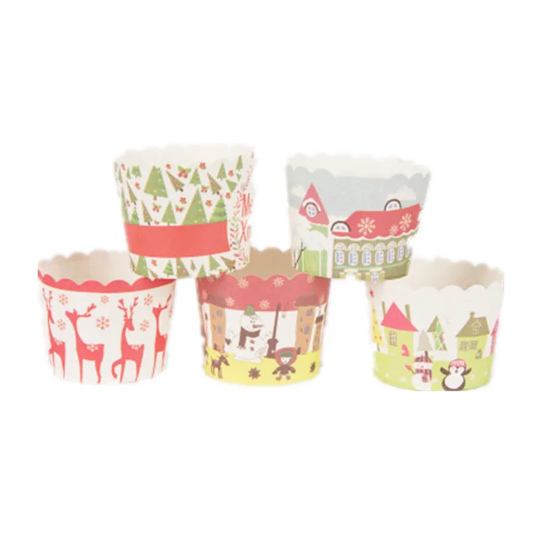50 Pcs Christmas Tree Muffin Cupcake Paper Cups Liner Wrappers Case Christma Caissettes Baking Cup |