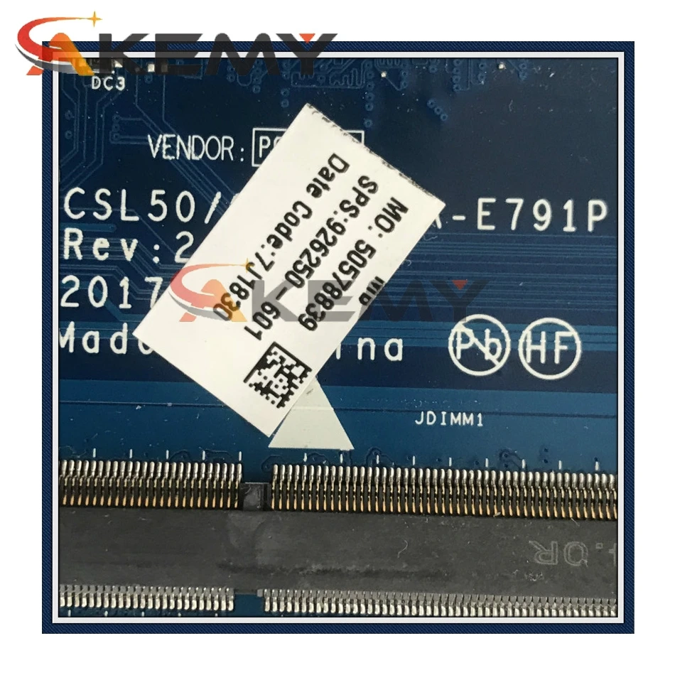 

For HP 250 G6 15-BS Laptop Motherboard HD 8600M SR2UW I3-6006U CSL50 CSL52 LA-E791P 924755-001 924755-501 924755-601