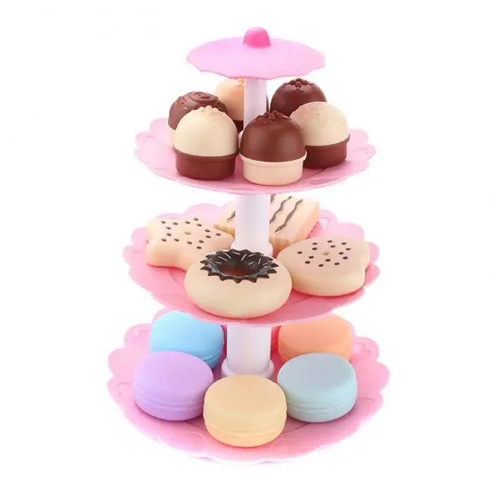 17 шт. детский пластиковый пищевой набор розовая башня торта|Детские кухни| |