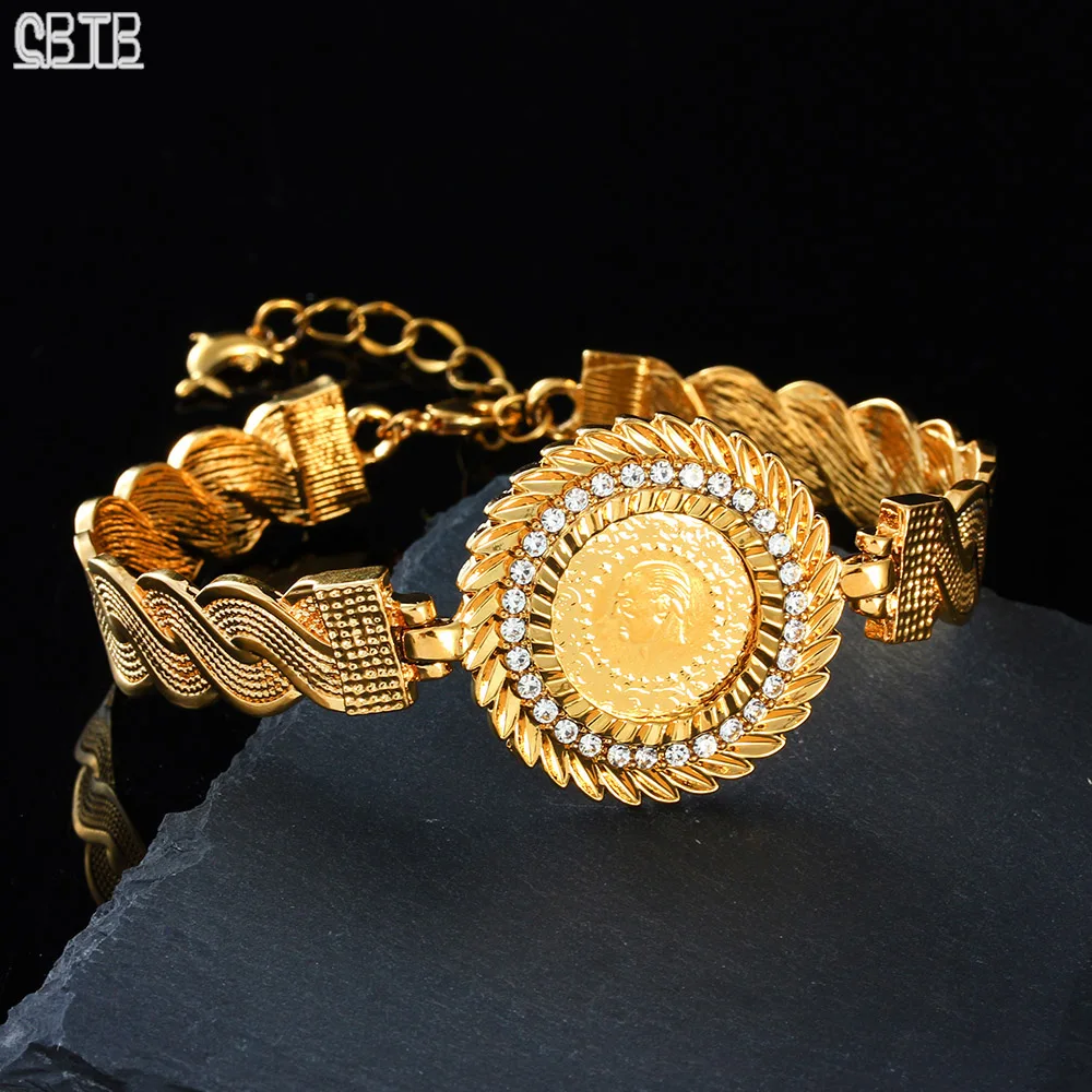 

Fashion Middle East Muslim Bracelet Arab Charm Oman Jewelry Turkish Coin Bracelet Islamic Woman Party Event Accessories Gift