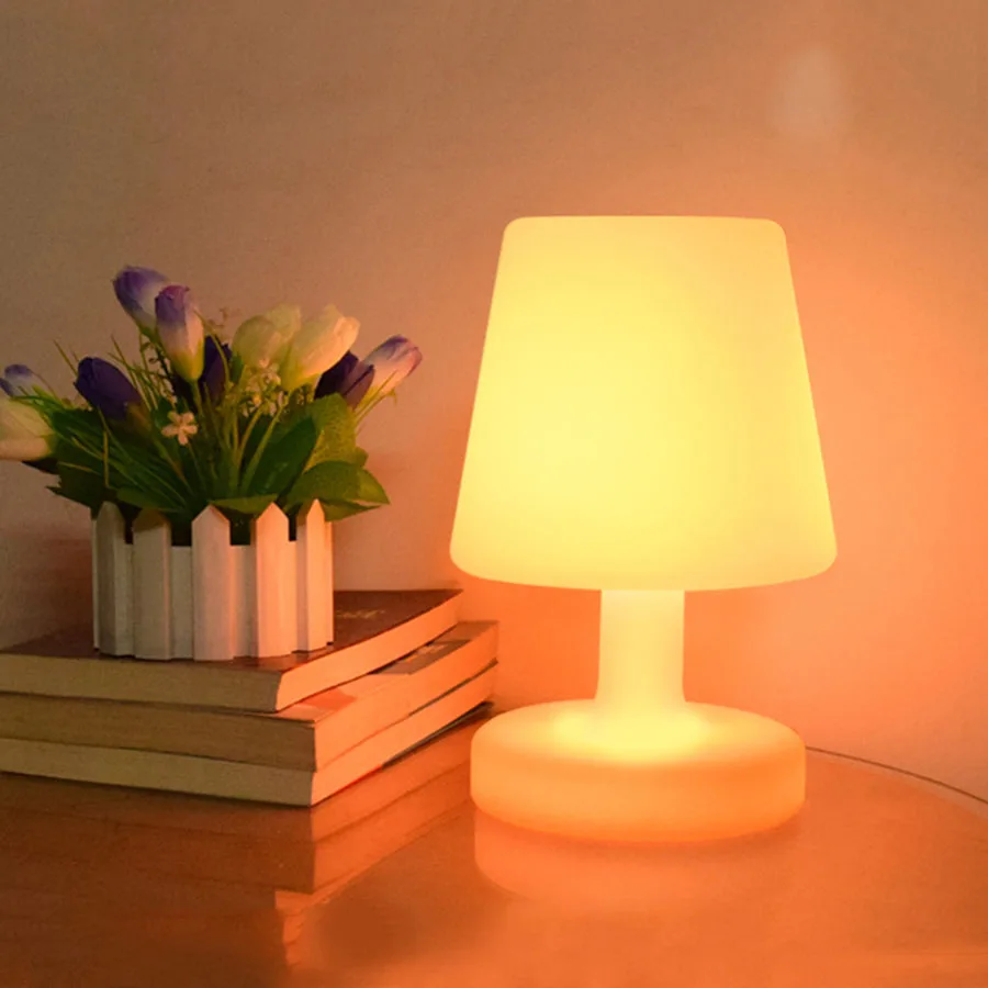 

RGB Changeable Mushroom Led Bar Table Lamp Rechargeable Restaurant KTV Cafe Table Night Light Bedroom Bedside Desk Light