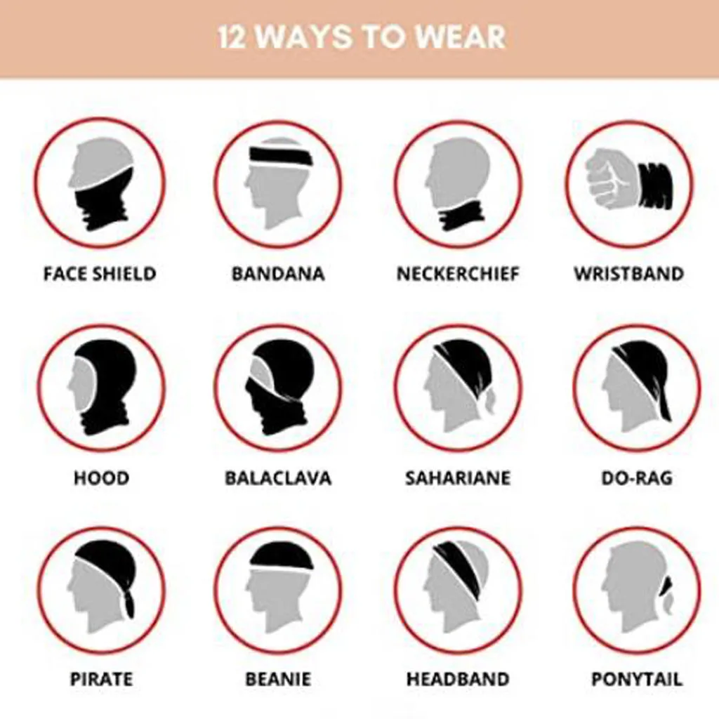 Многофункциональная повязка на голову и шею унисекс с защитным фильтром