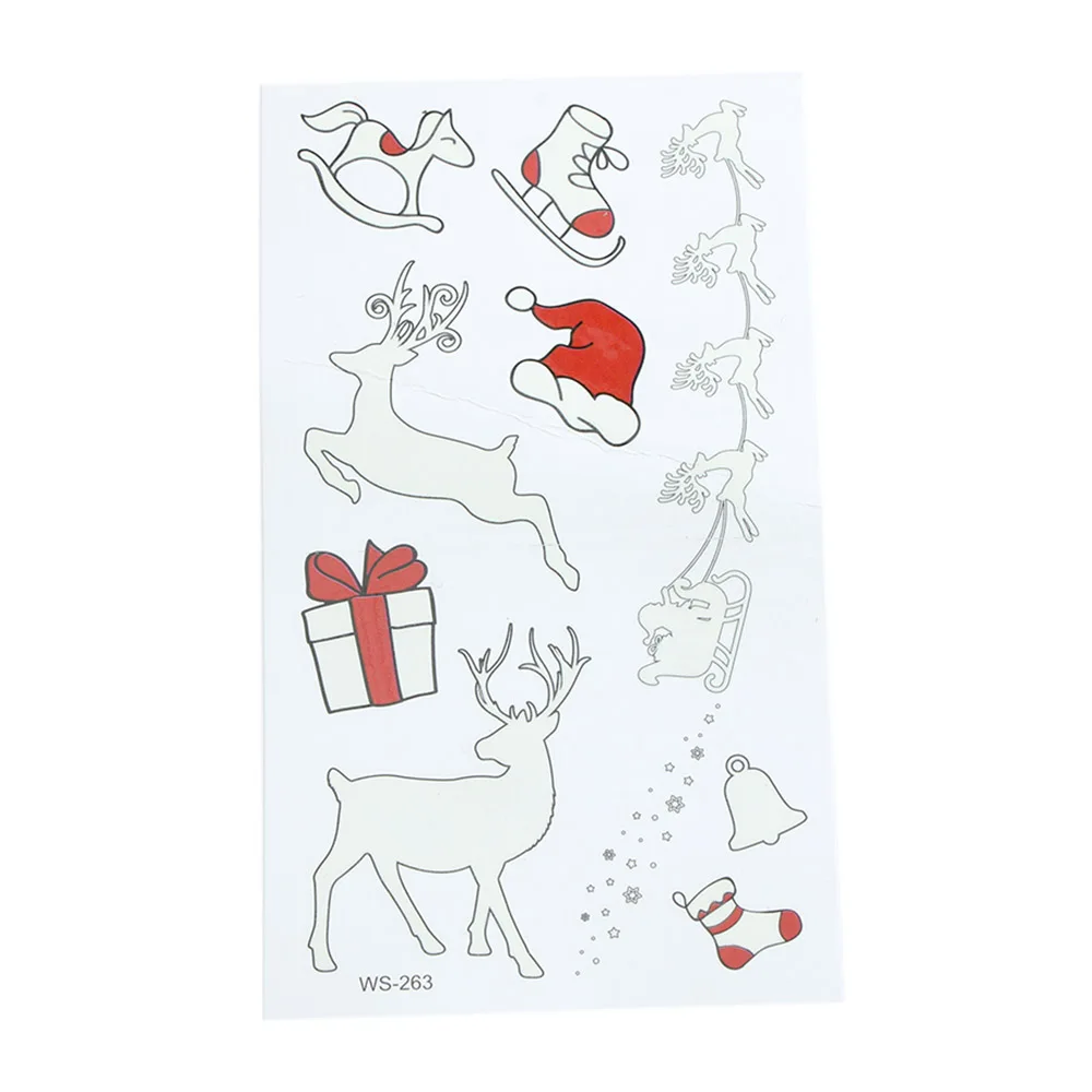 Новые водонепроницаемые светящиеся рождественские наклейки-татуировки
