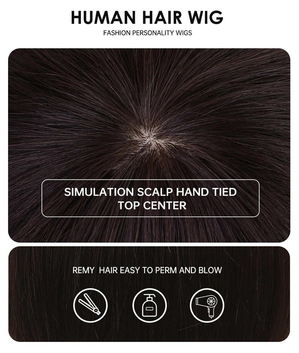 Короткие прямые парики из человеческих волос с челкой парик вырезами фальшивой