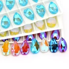 Блестящее мерцающее ФЛУОРЕСЦЕНТНОЕ стекло мокко со стразами, Пришивные пуговицы для шитья одежды