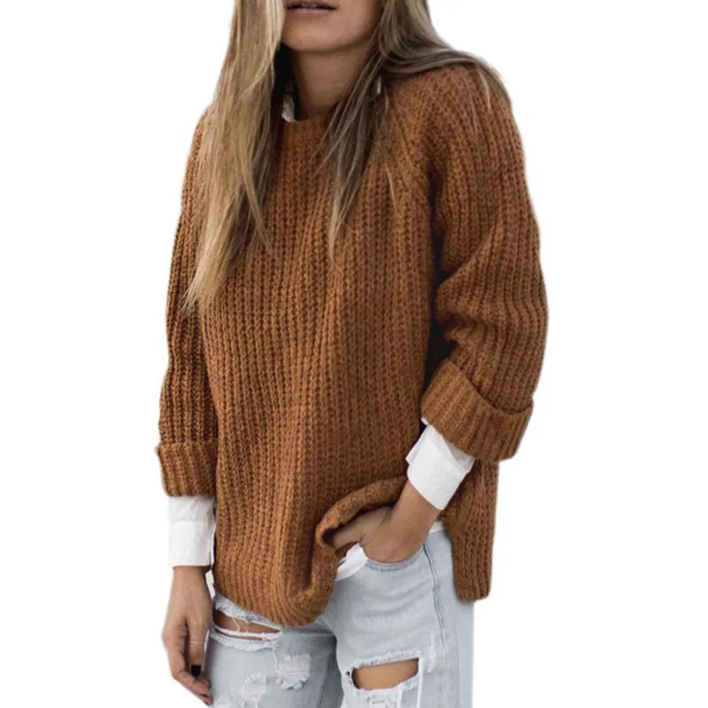 DANJEANER Autumn Winter Thick Knitting Pullovers Women Fashion Solid Casual Loose Sweaters Streetwear Jumper Knitwear Pull Femme | Женская