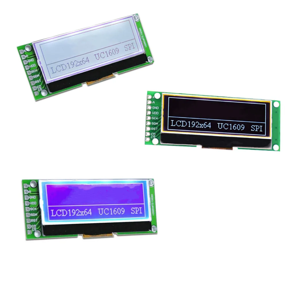 19264 ЖК экран UC1609C привод 3 в 5 В модуль cog LCD 19264lcd серая пленка синяя 192*64|Запасные