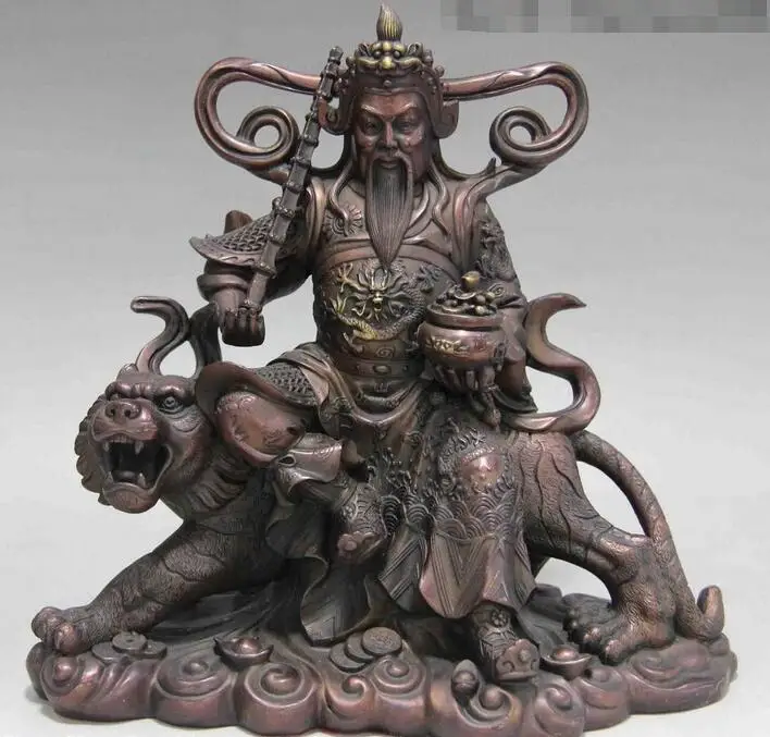 Китайская статуя Чжао Гун мин 11 дюймов Бог богатства тигра Будды | Дом и сад