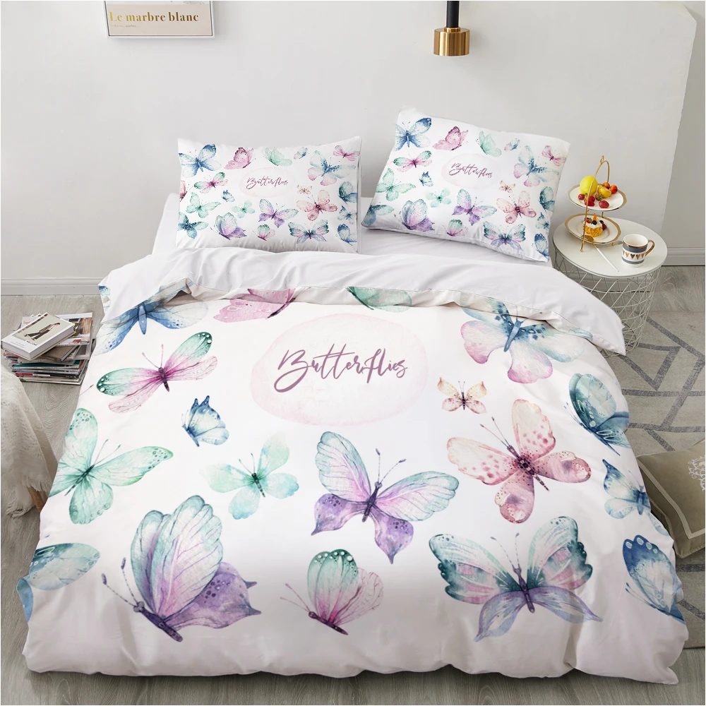 

duvet cover set pillowcase euro 2.0 1.5 family for home 3D luxury Bedding set bed linen bed linings 200x220 butterfly