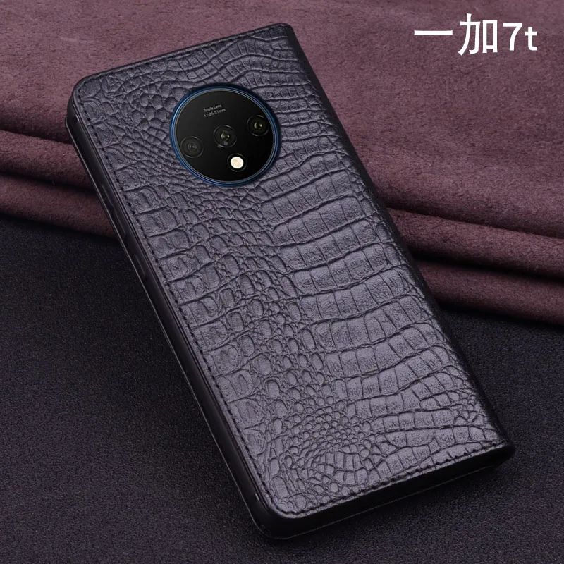 

Luxury Business Magnetic Holder Genuine Real Leather Flip Case For OnePlus 7T Pro Case For OnePlus 7T Phone Case Standing Coque