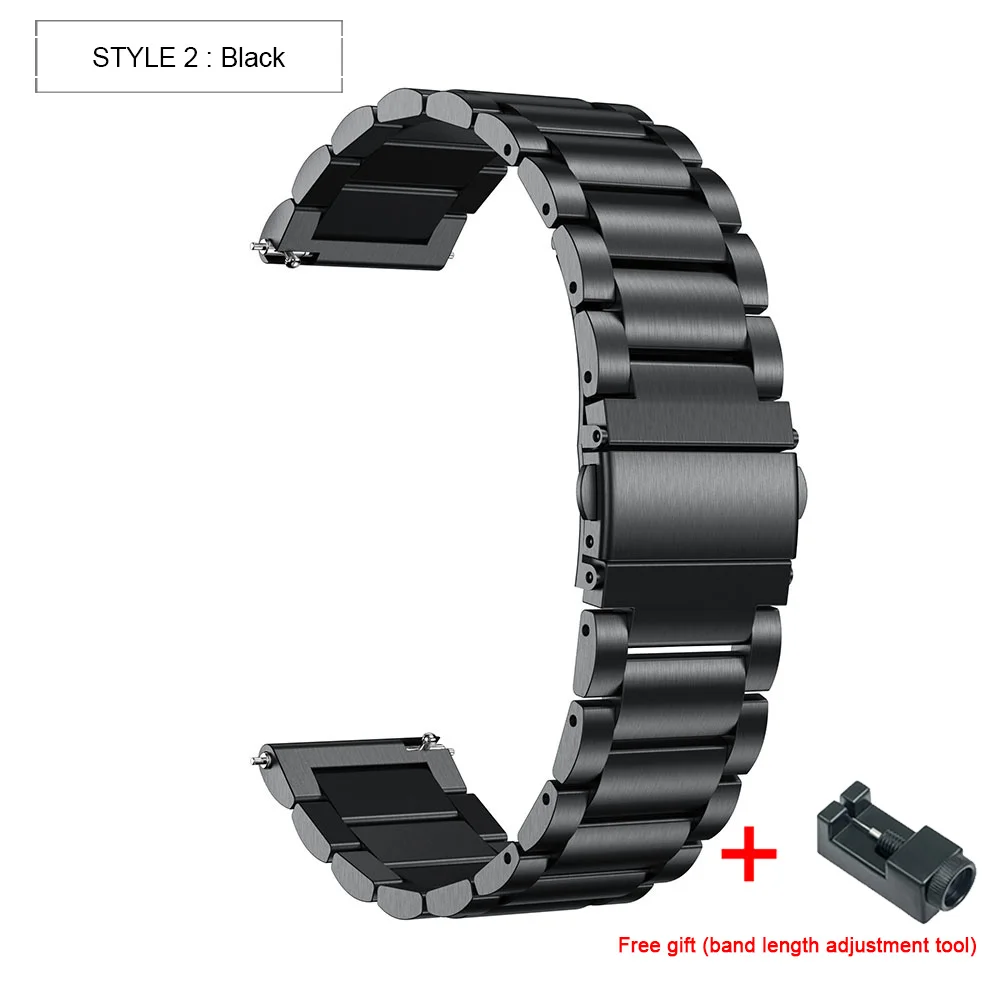 Black 2 Металлический ремешок из нержавеющей стали для Garmin Vivoactive 4/3 музыкальные часы браслет для Forerunner 245 645 браслет ремешок для часов - Цвет: Black 2