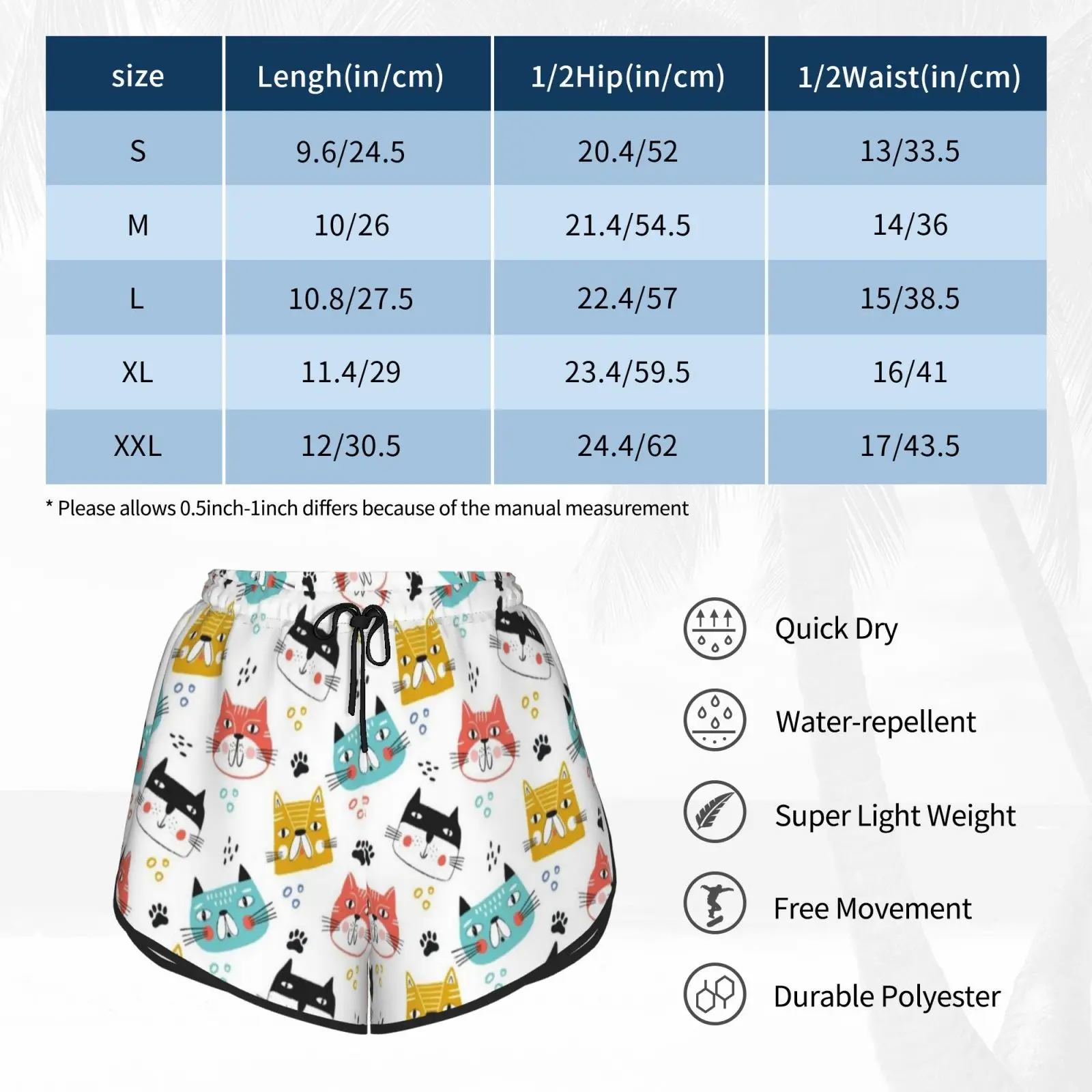 

Funny Cat Swim Shorts Women Beach Shorts Cat Cat Funny Skin Cotton Qurantined Animal Cat Kitty Toilet Paper