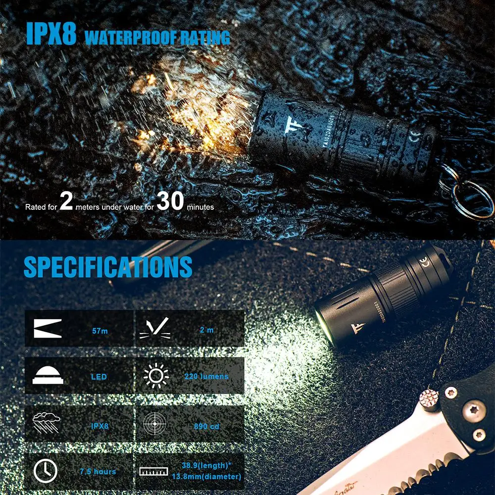 

Keychain Flashlight MINI USB Rechargeable Flash Light For Camping Hiking Backpacking Fishing Camping lamp