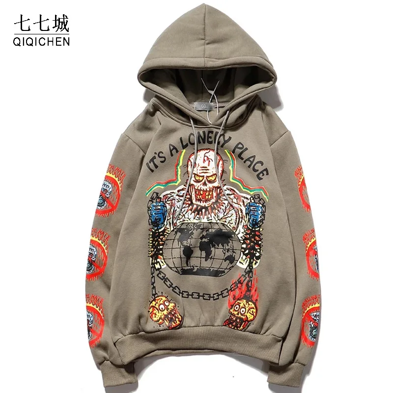 

Мужская Флисовая Толстовка с капюшоном, в стиле Харадзюку